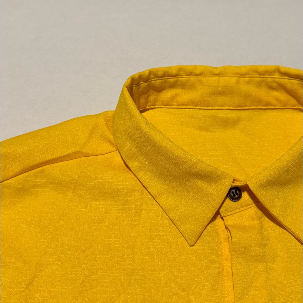 SHEIN Yellow Casual Button Down Shirt